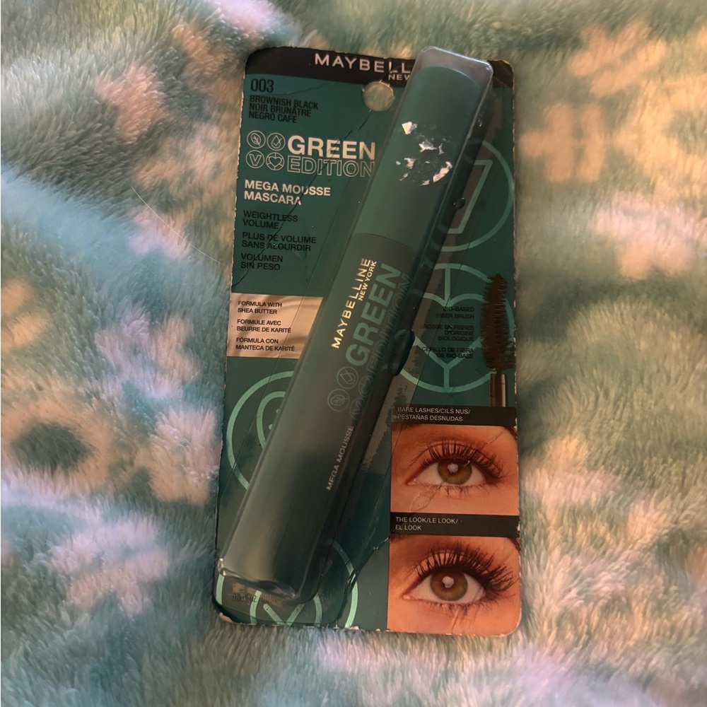 Maybelline Green Edition Mega Mousse Mascara - Brownish Black NEW